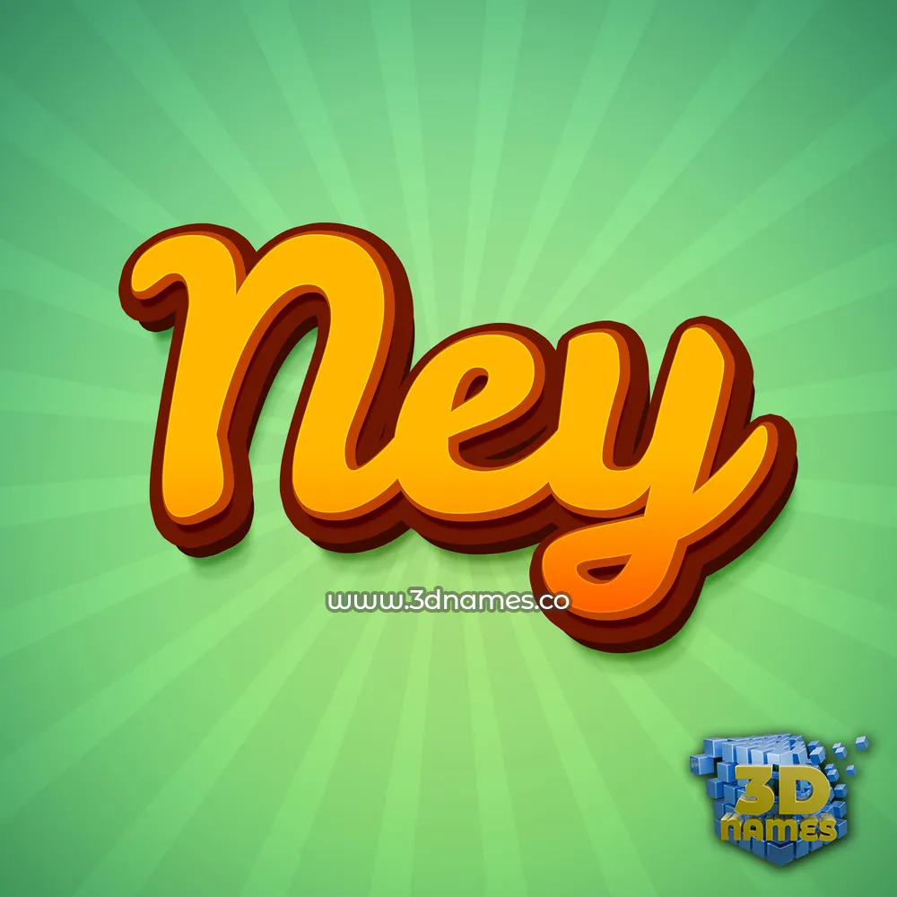 ney in Green Rays style - 3D name wallpaper