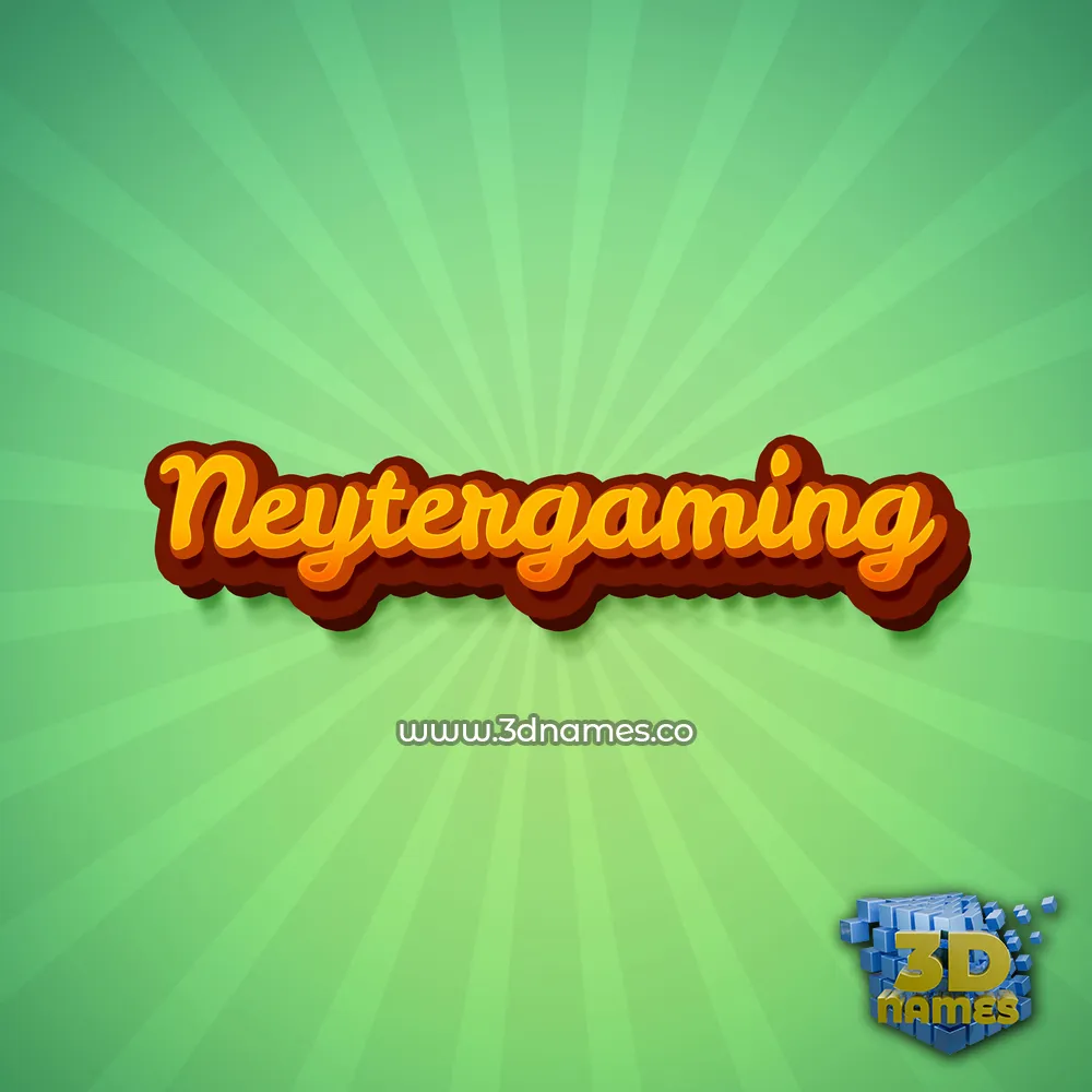 neytergaming in Green Rays style - 3D name wallpaper