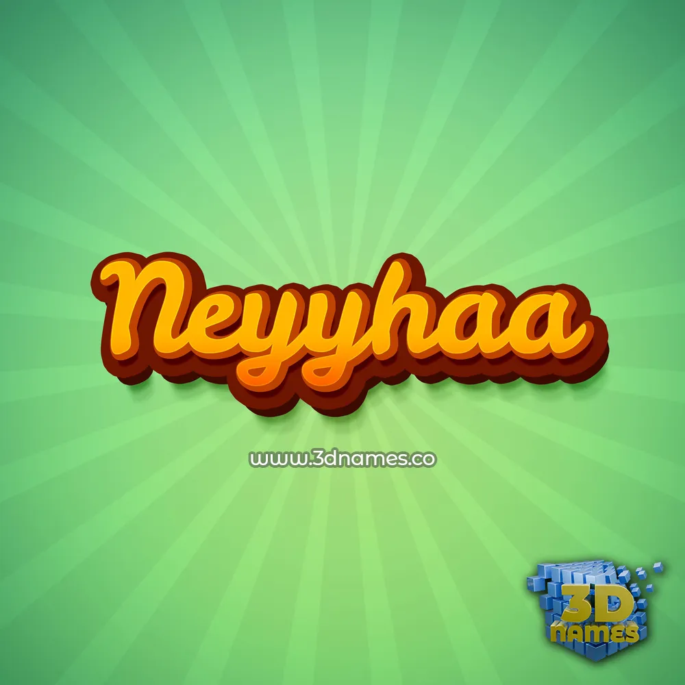 neyyhaa in Green Rays style - 3D name wallpaper