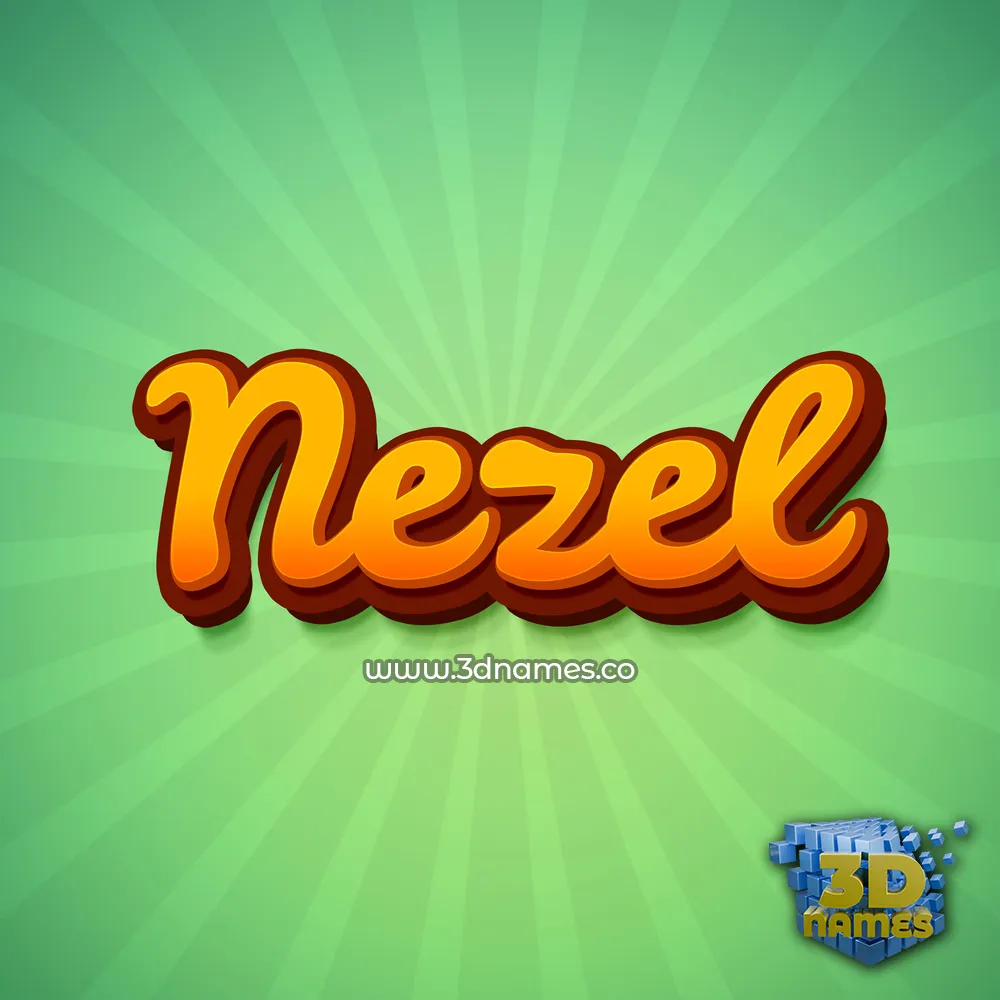 nezel in Green Rays style - 3D name wallpaper
