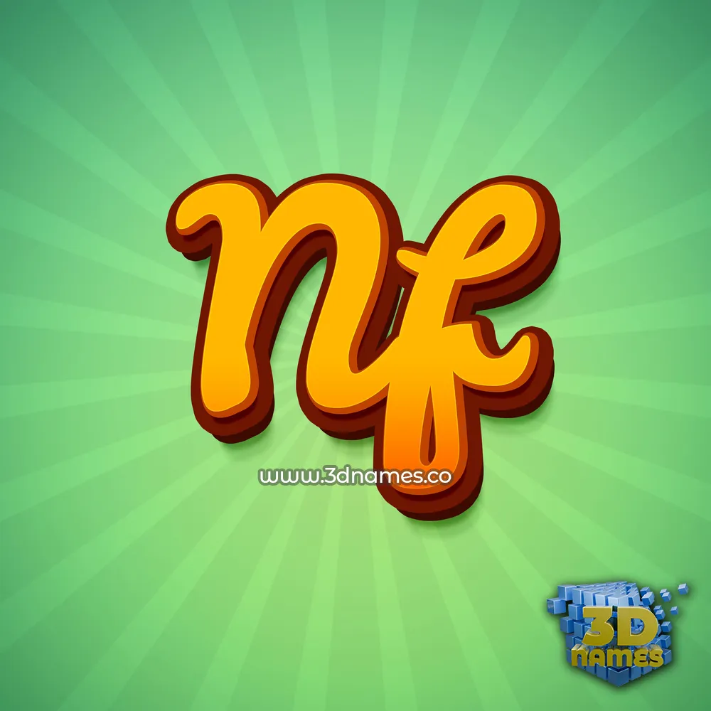 nf in Green Rays style - 3D name wallpaper