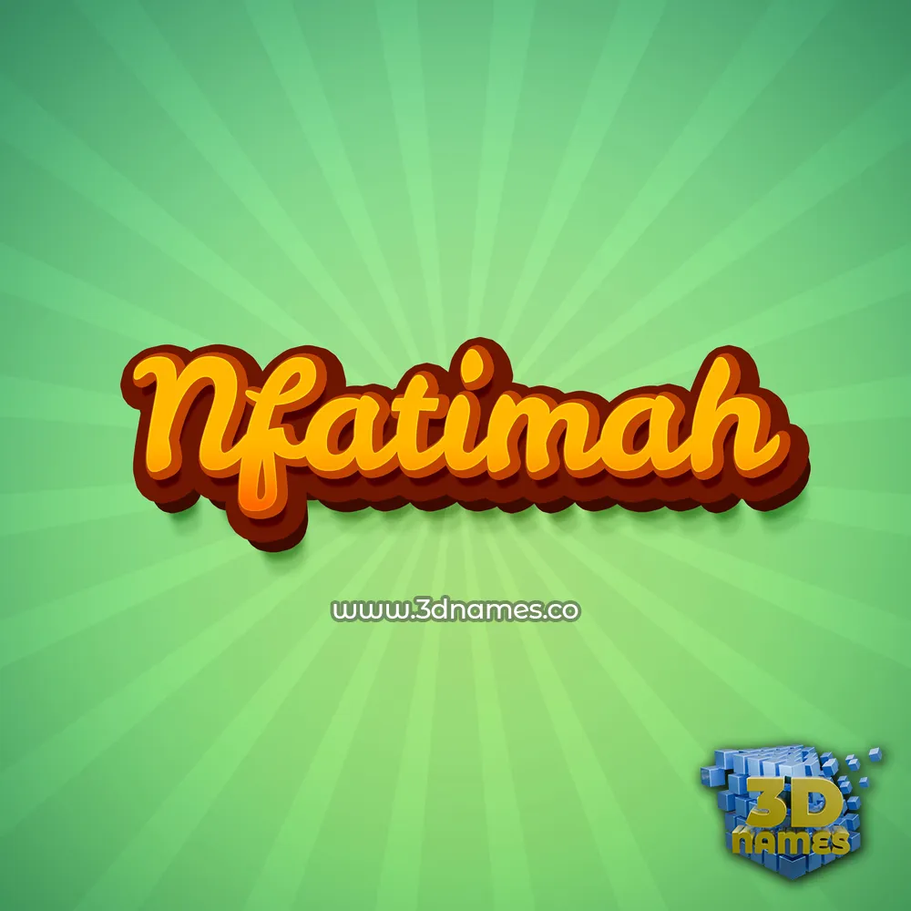 nfatimah in Green Rays style - 3D name wallpaper