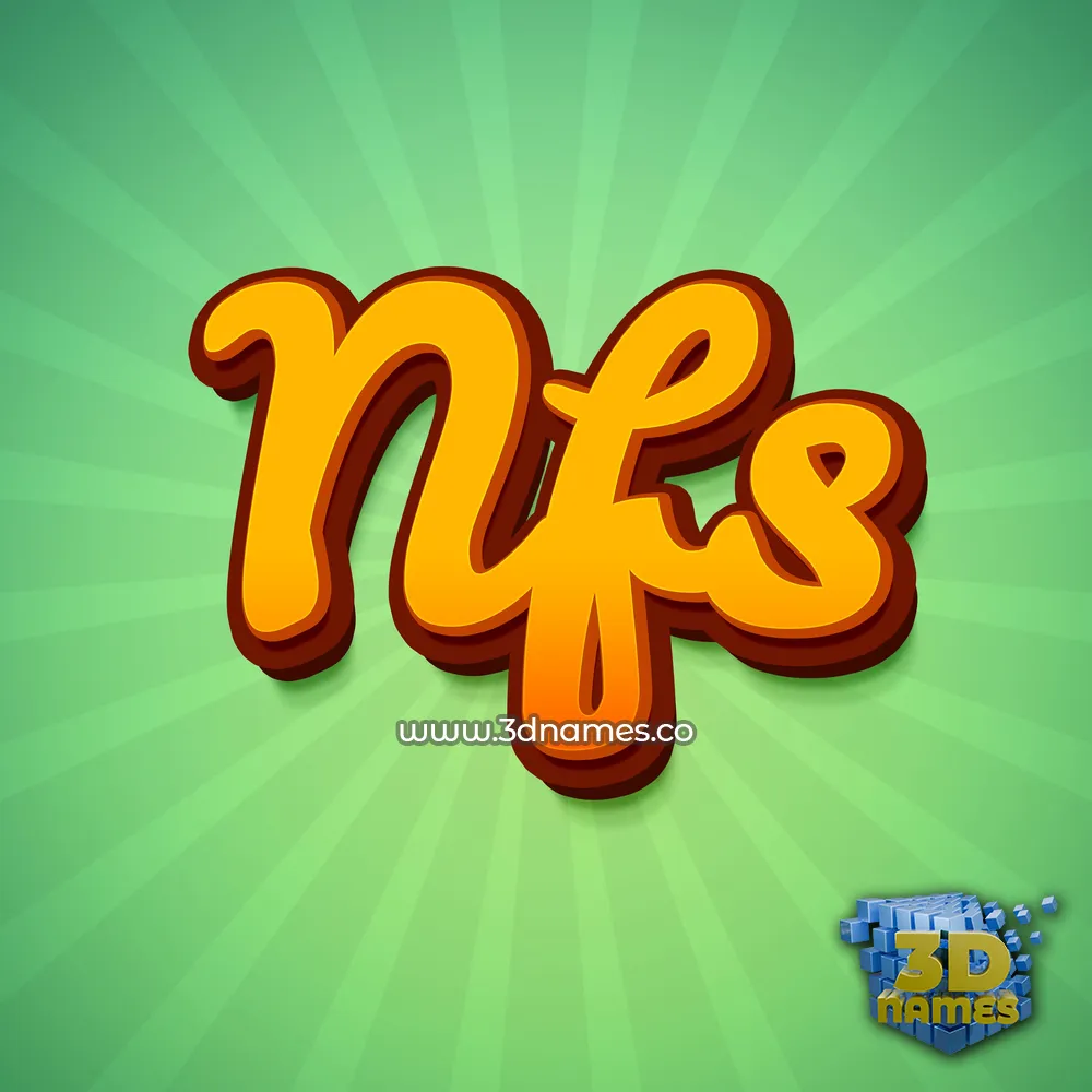 nfs in Green Rays style - 3D name wallpaper