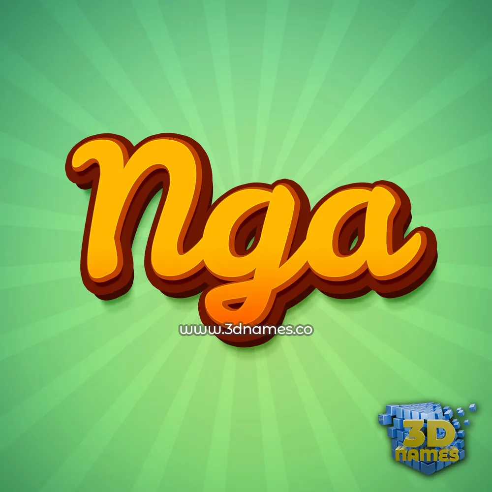 nga in Green Rays style - 3D name wallpaper