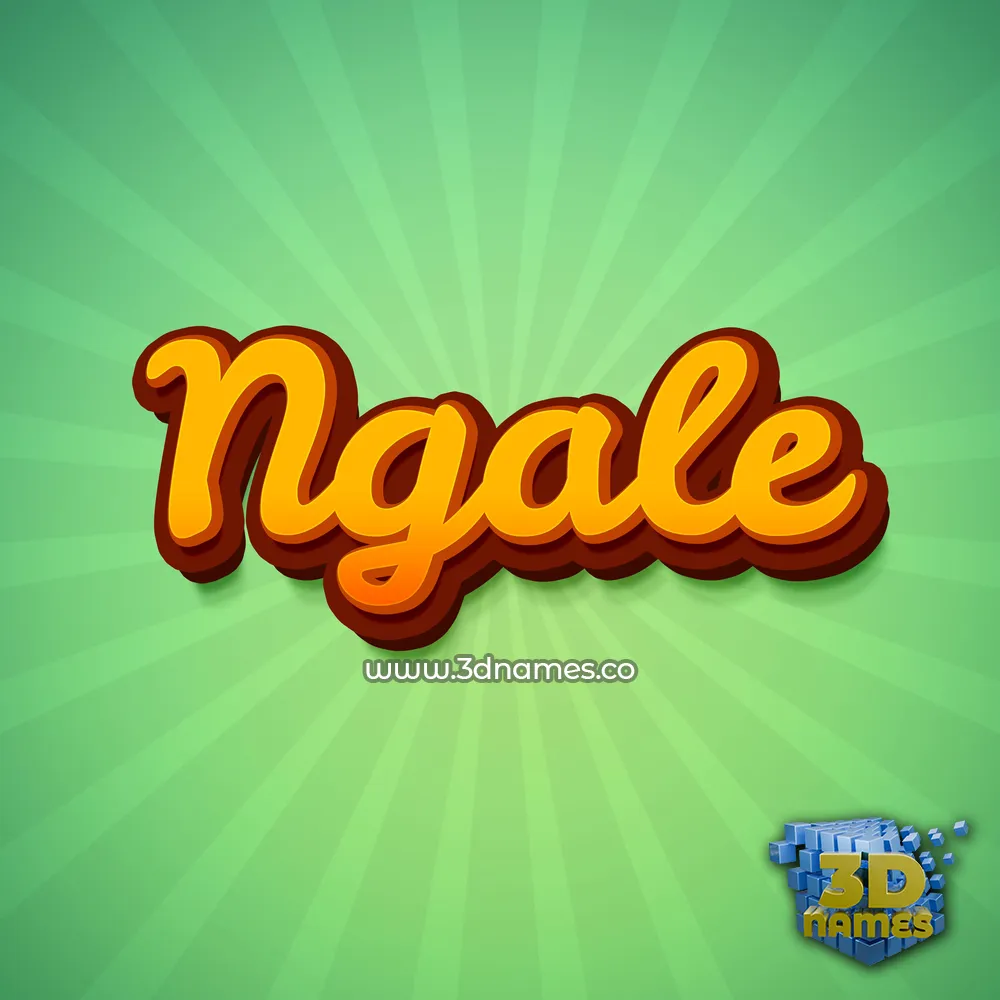 ngale in Green Rays style - 3D name wallpaper