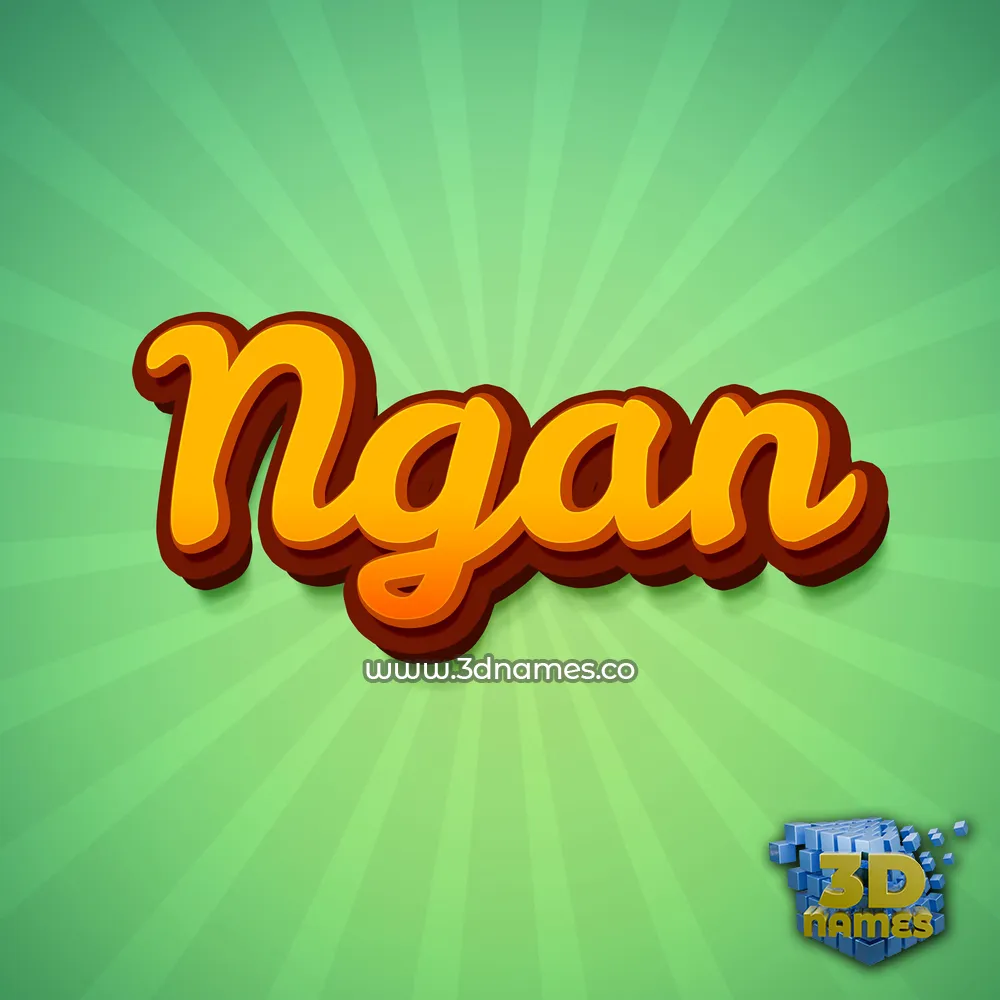 ngan in Green Rays style - 3D name wallpaper