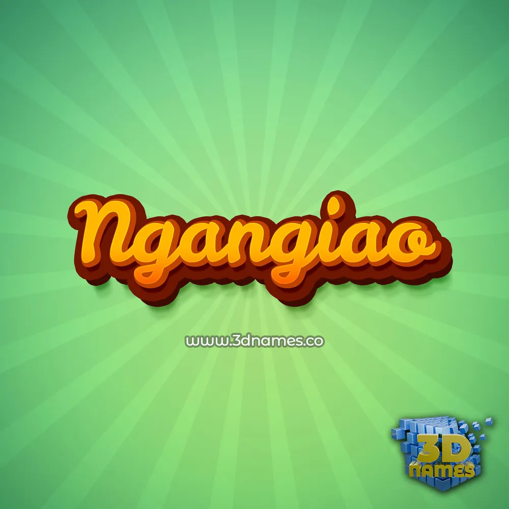 ngangiao in Green Rays style - 3D name wallpaper
