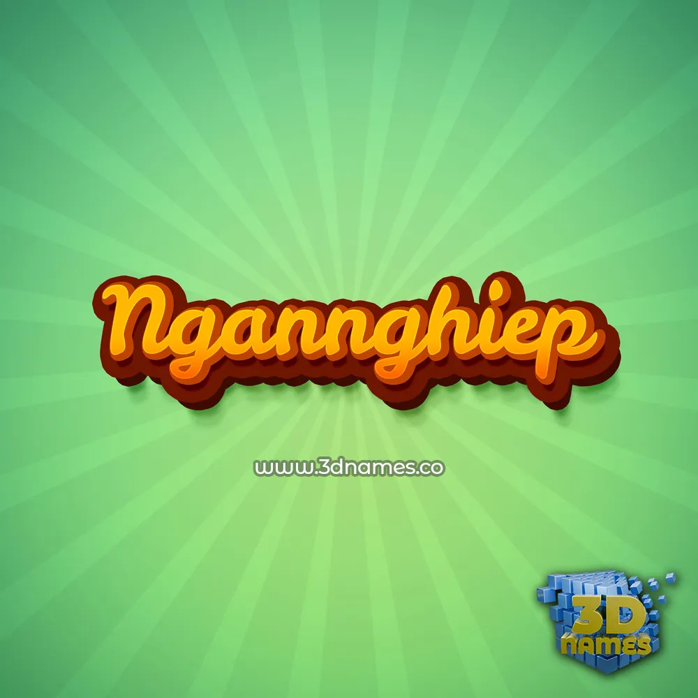 ngannghiep in Green Rays style - 3D name wallpaper