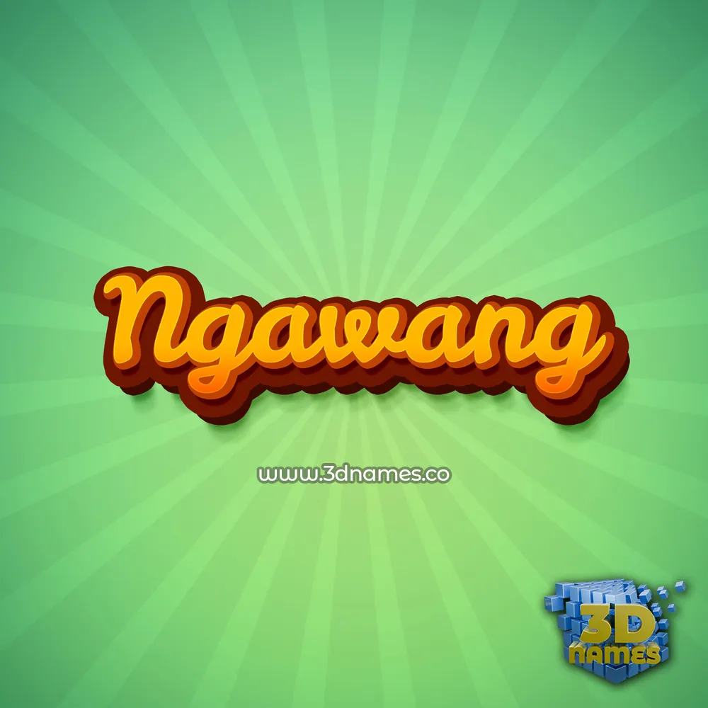 ngawang in Green Rays style - 3D name wallpaper