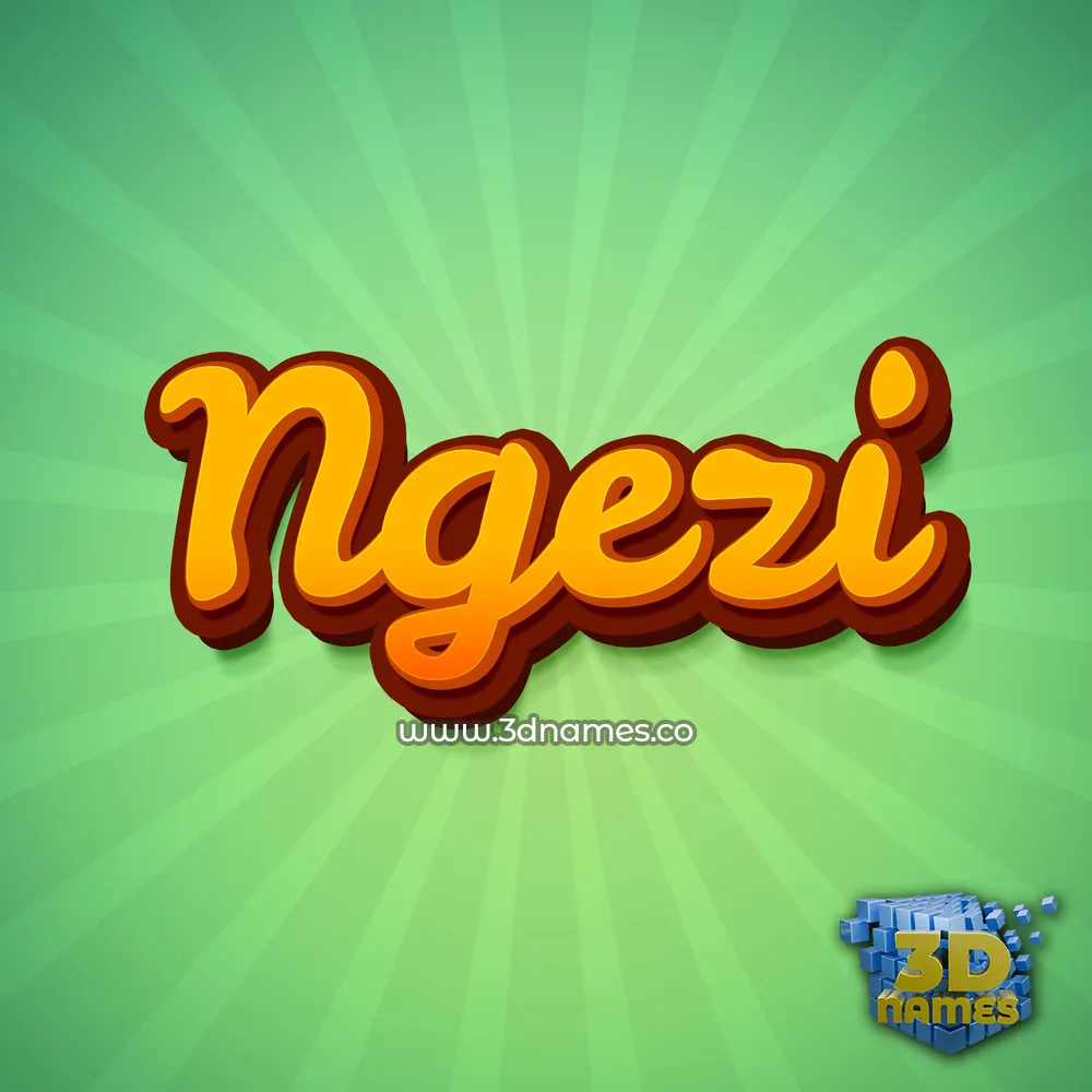 ngezi in Green Rays style - 3D name wallpaper