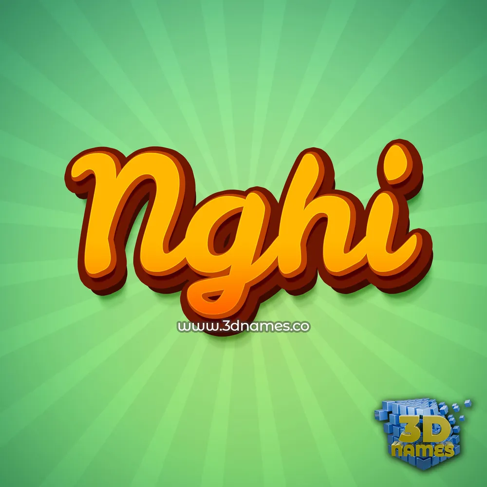 nghi in Green Rays style - 3D name wallpaper