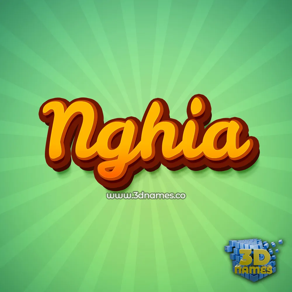 nghia in Green Rays style - 3D name wallpaper