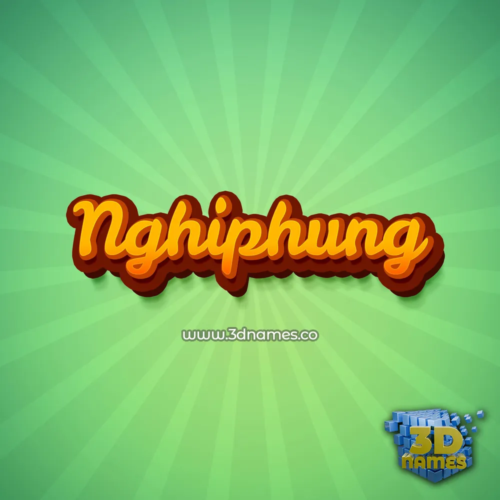 nghiphung in Green Rays style - 3D name wallpaper
