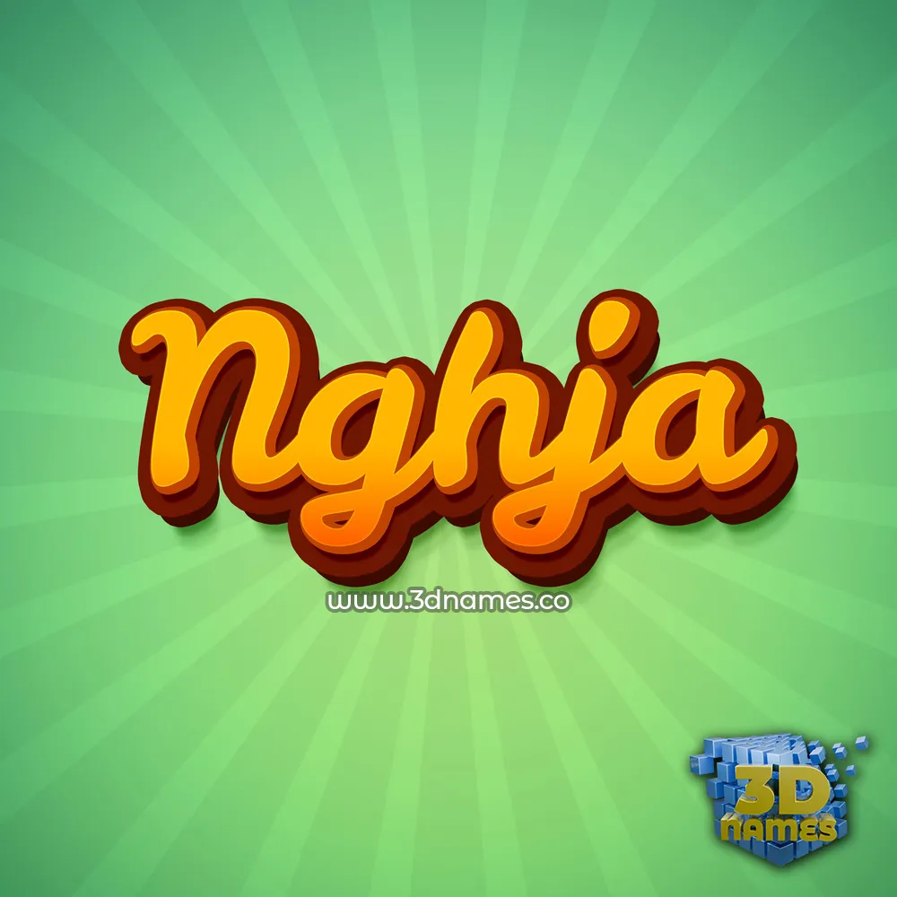 nghja in Green Rays style - 3D name wallpaper