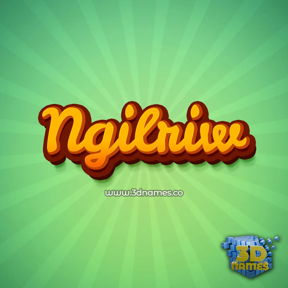 ngilriw in Green Rays style - 3D name wallpaper