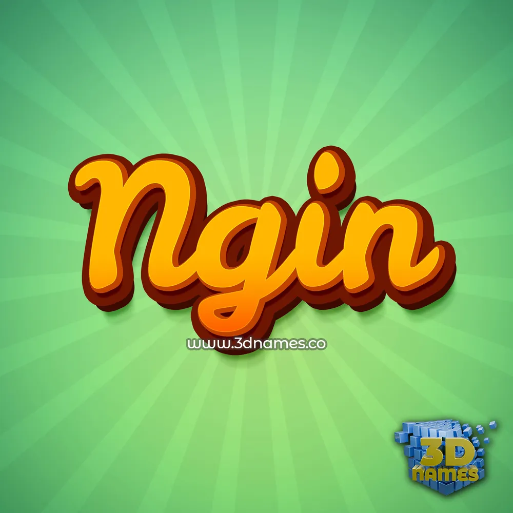 ngin in Green Rays style - 3D name wallpaper