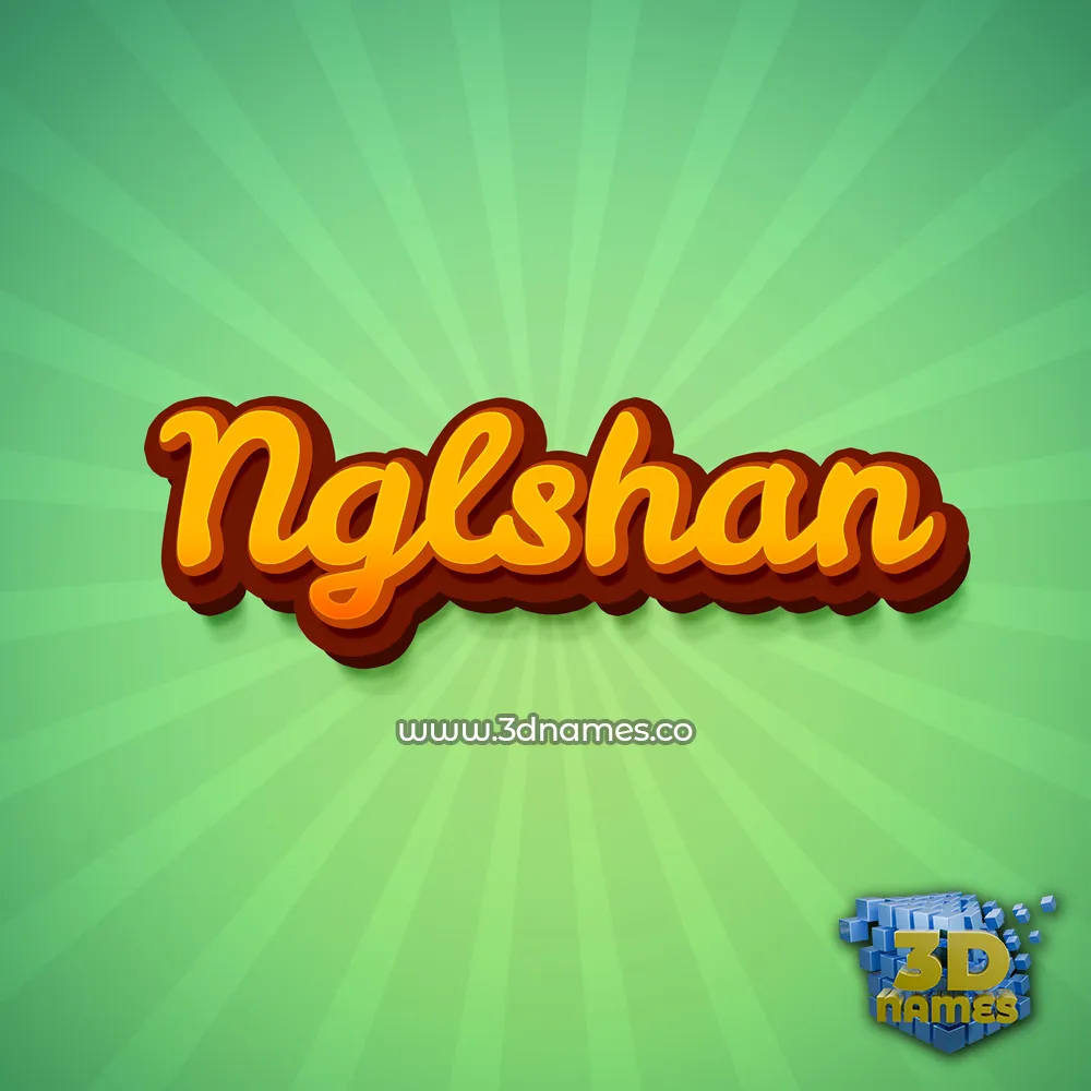 nglshan in Green Rays style - 3D name wallpaper