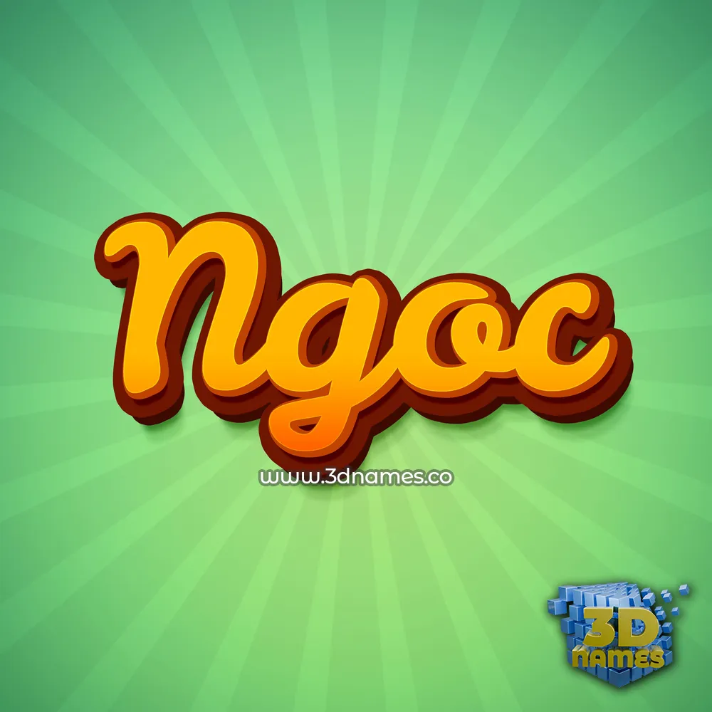ngoc in Green Rays style - 3D name wallpaper