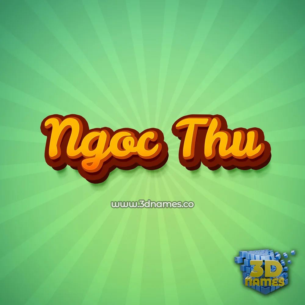 ngoc thu in Green Rays style - 3D name wallpaper