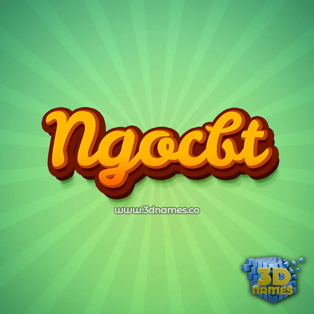 ngocbt in Green Rays style - 3D name wallpaper