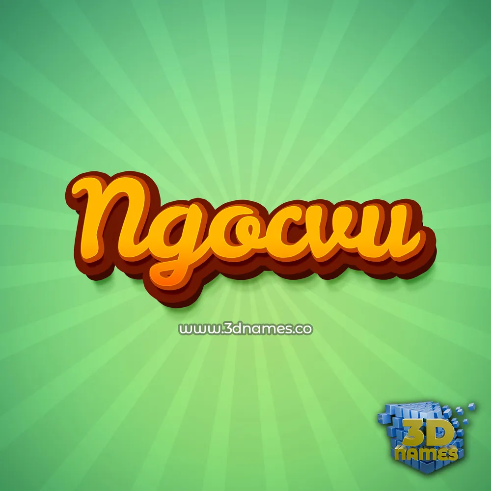ngocvu in Green Rays style - 3D name wallpaper