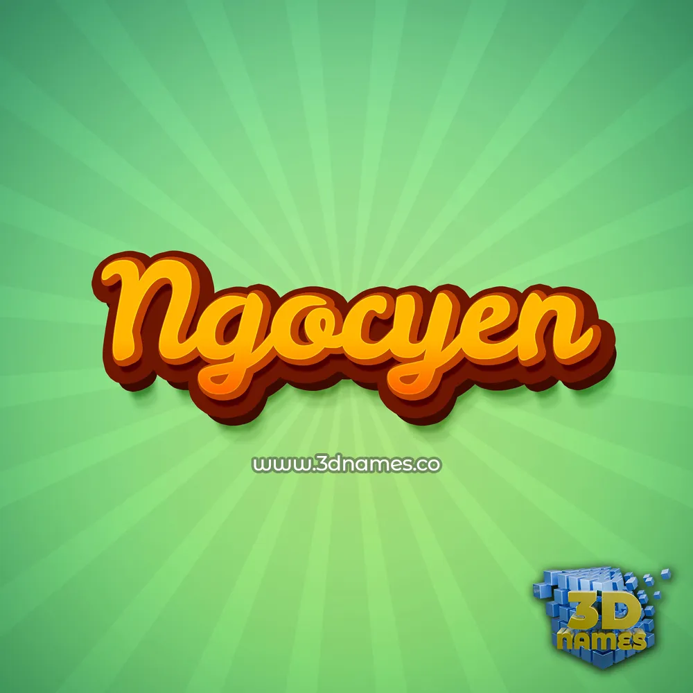 ngocyen in Green Rays style - 3D name wallpaper