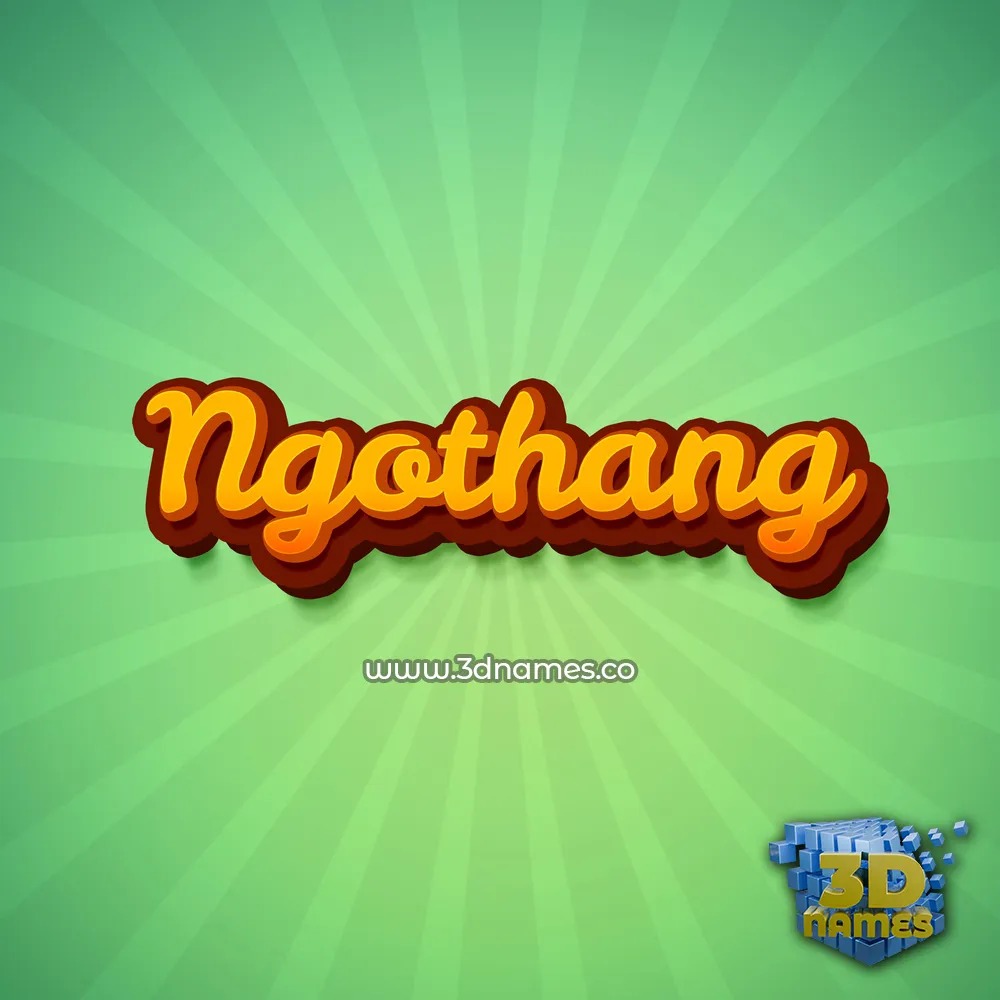 ngothang in Green Rays style - 3D name wallpaper