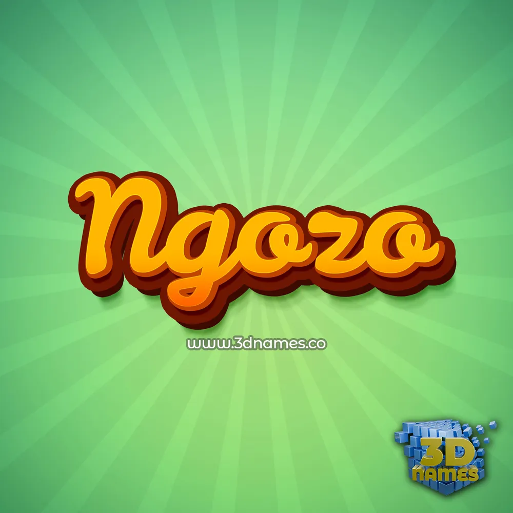 ngozo in Green Rays style - 3D name wallpaper