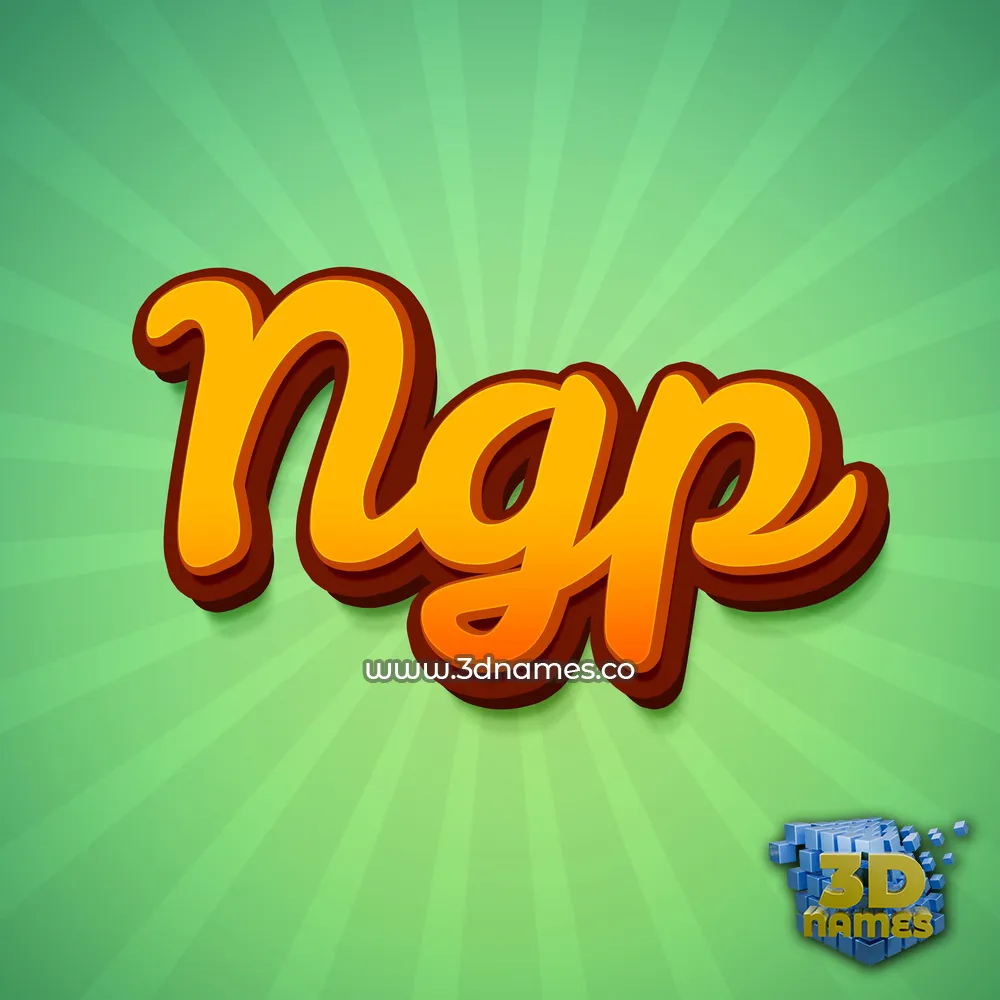 ngp in Green Rays style - 3D name wallpaper