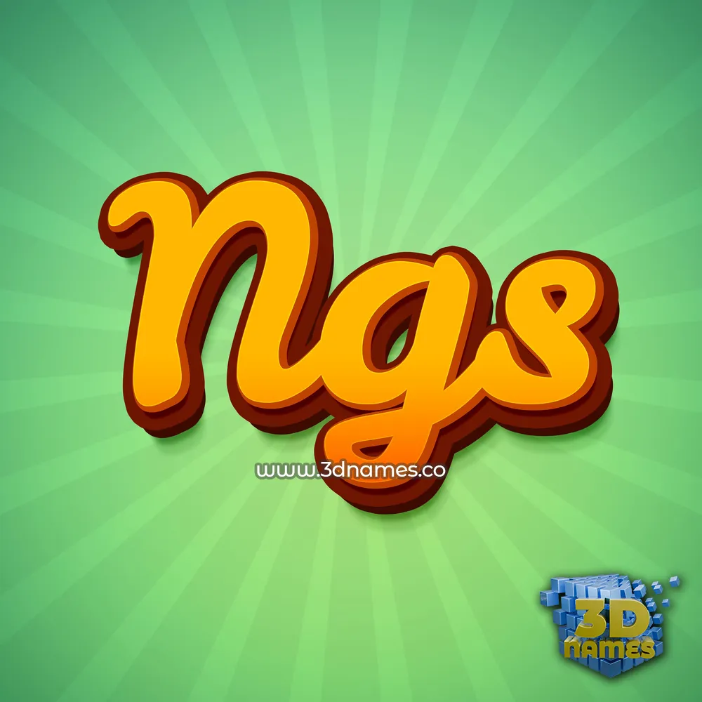ngs in Green Rays style - 3D name wallpaper
