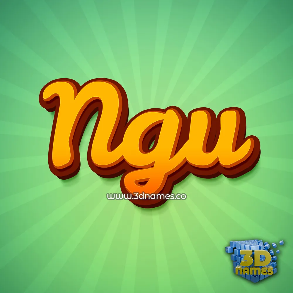 ngu in Green Rays style - 3D name wallpaper