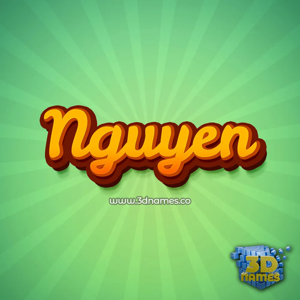nguyen in Green Rays style - 3D name wallpaper