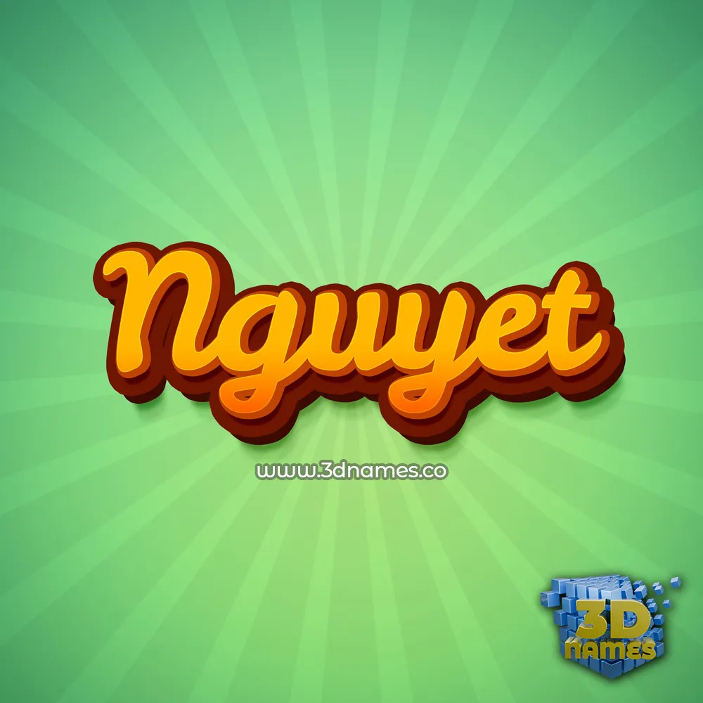 nguyet in Green Rays style - 3D name wallpaper