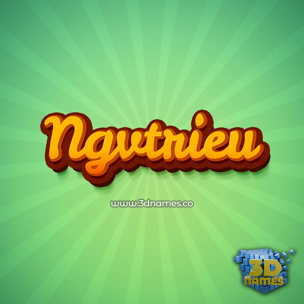 ngvtrieu in Green Rays style - 3D name wallpaper
