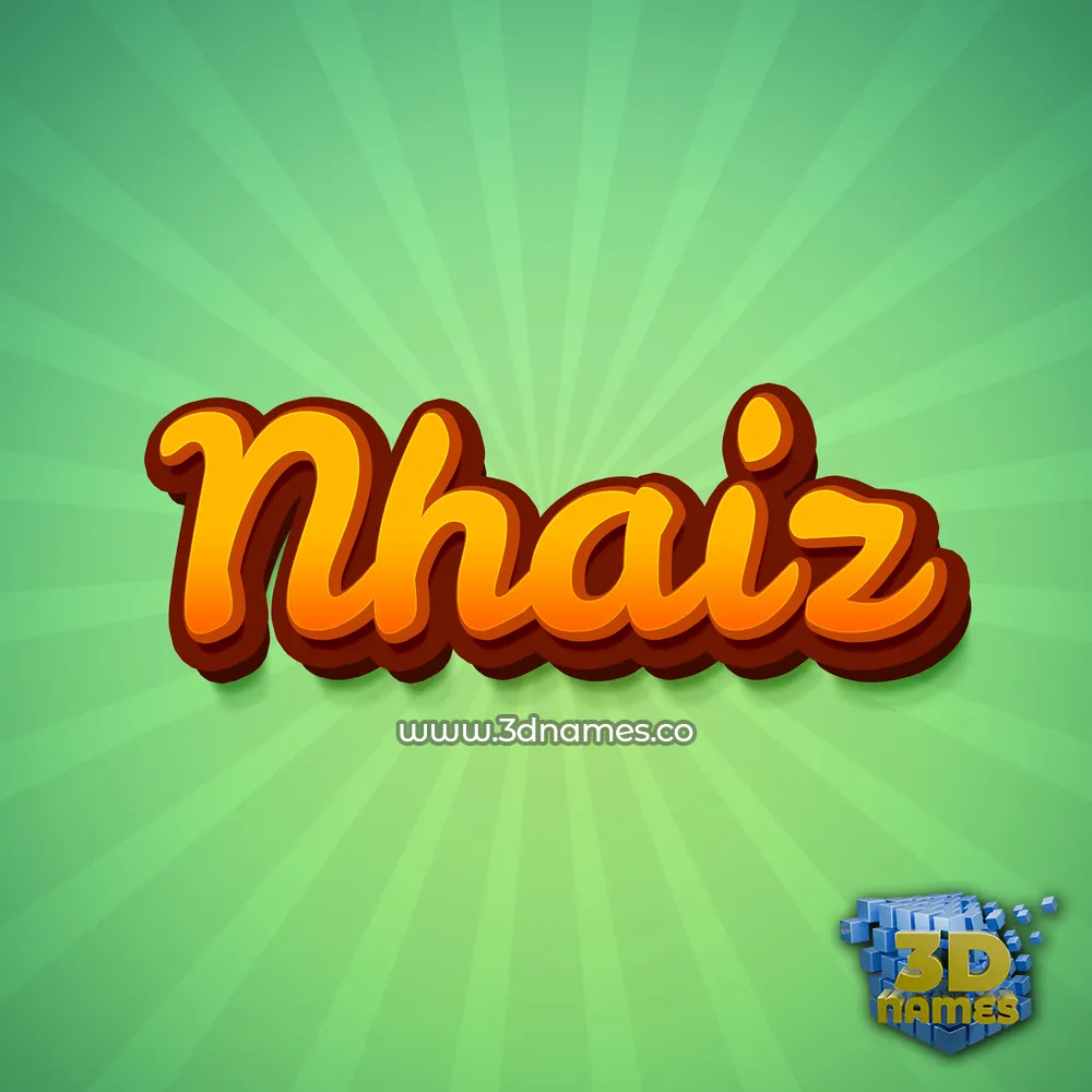 nhaiz in Green Rays style - 3D name wallpaper