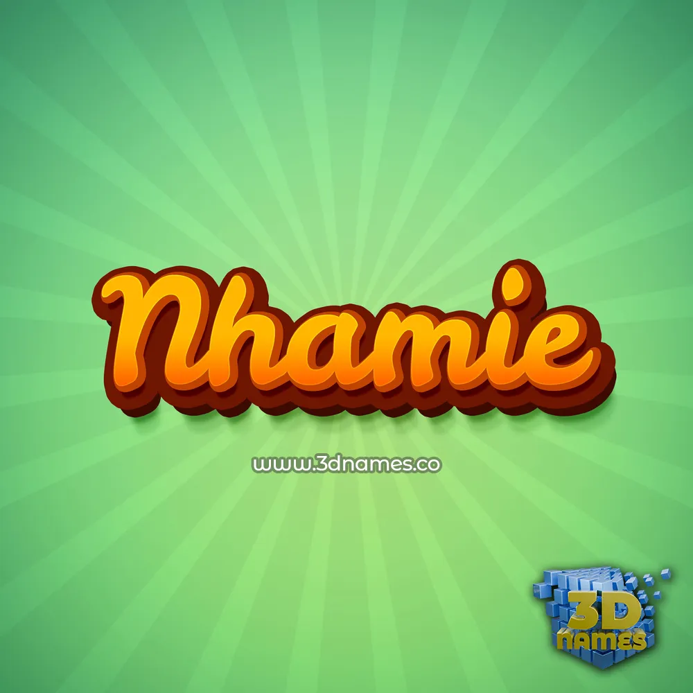 nhamie in Green Rays style - 3D name wallpaper