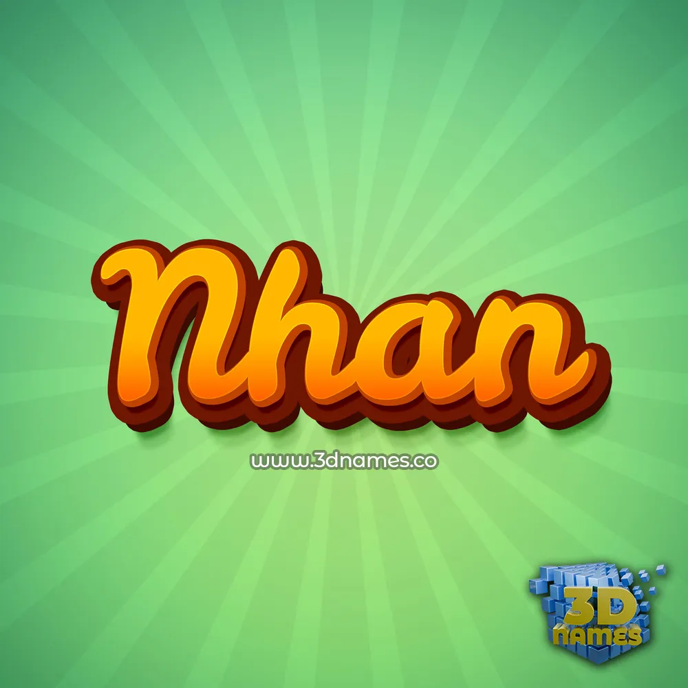 nhan in Green Rays style - 3D name wallpaper