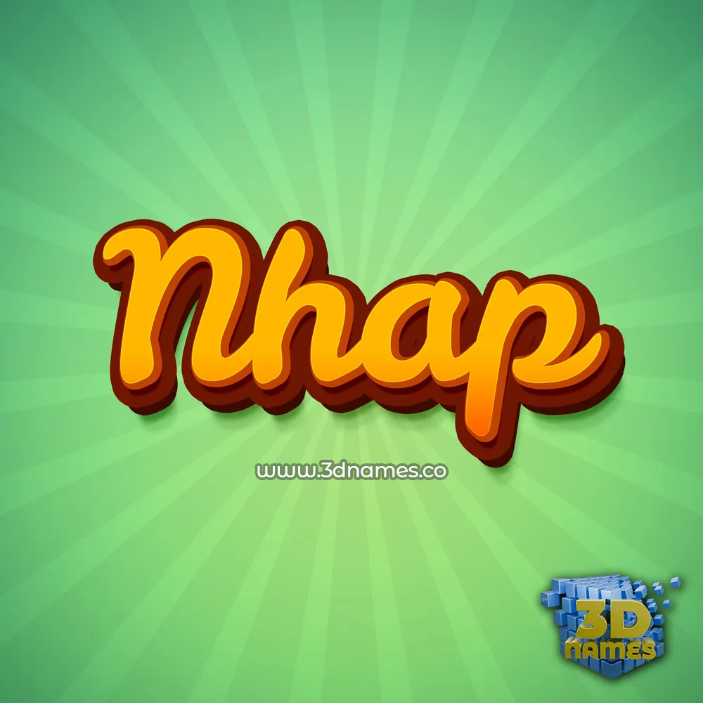 nhap in Green Rays style - 3D name wallpaper