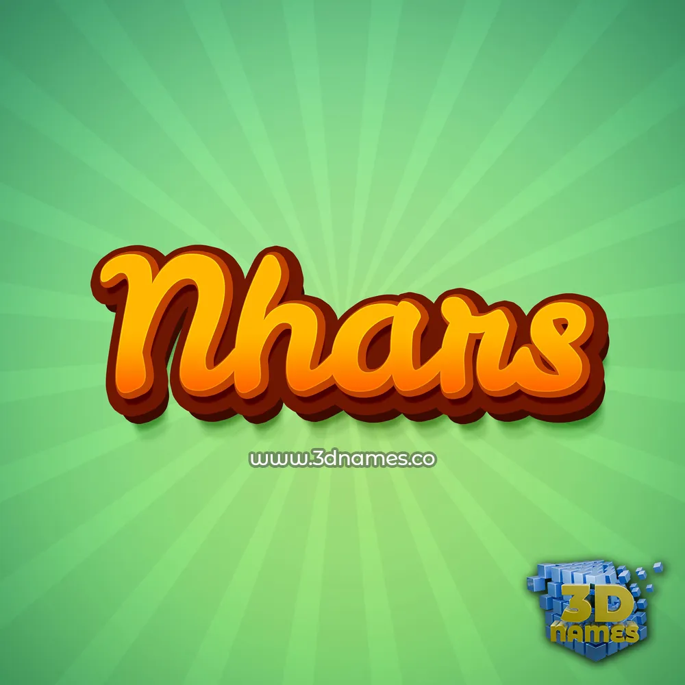 nhars in Green Rays style - 3D name wallpaper