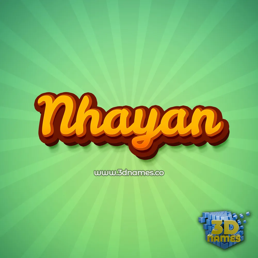 nhayan in Green Rays style - 3D name wallpaper