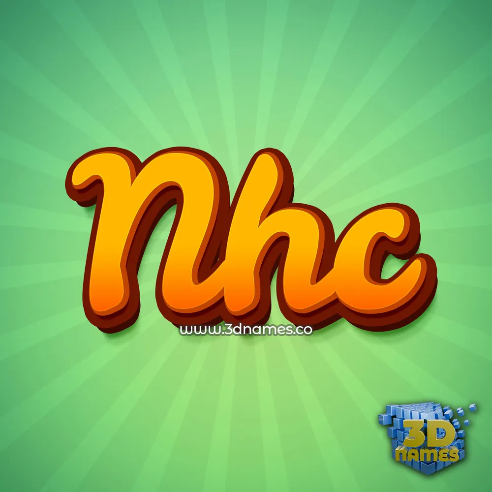 nhc in Green Rays style - 3D name wallpaper