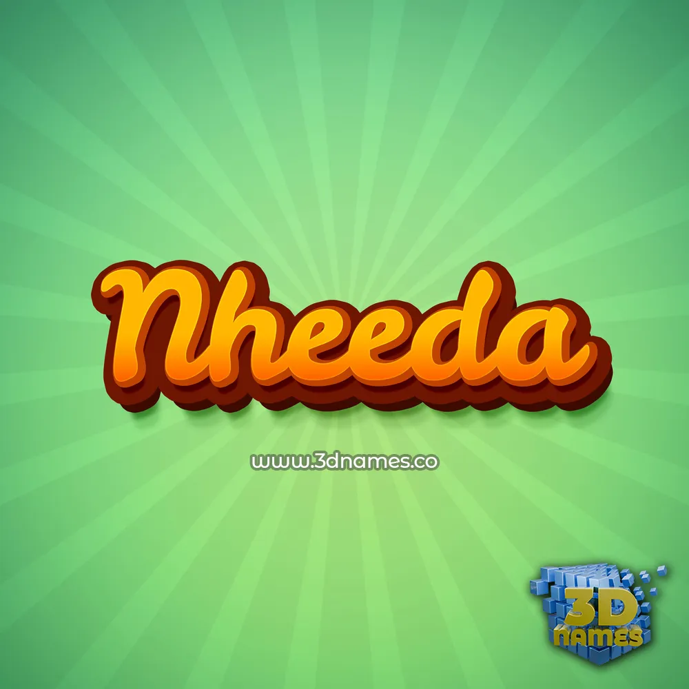 nheeda in Green Rays style - 3D name wallpaper