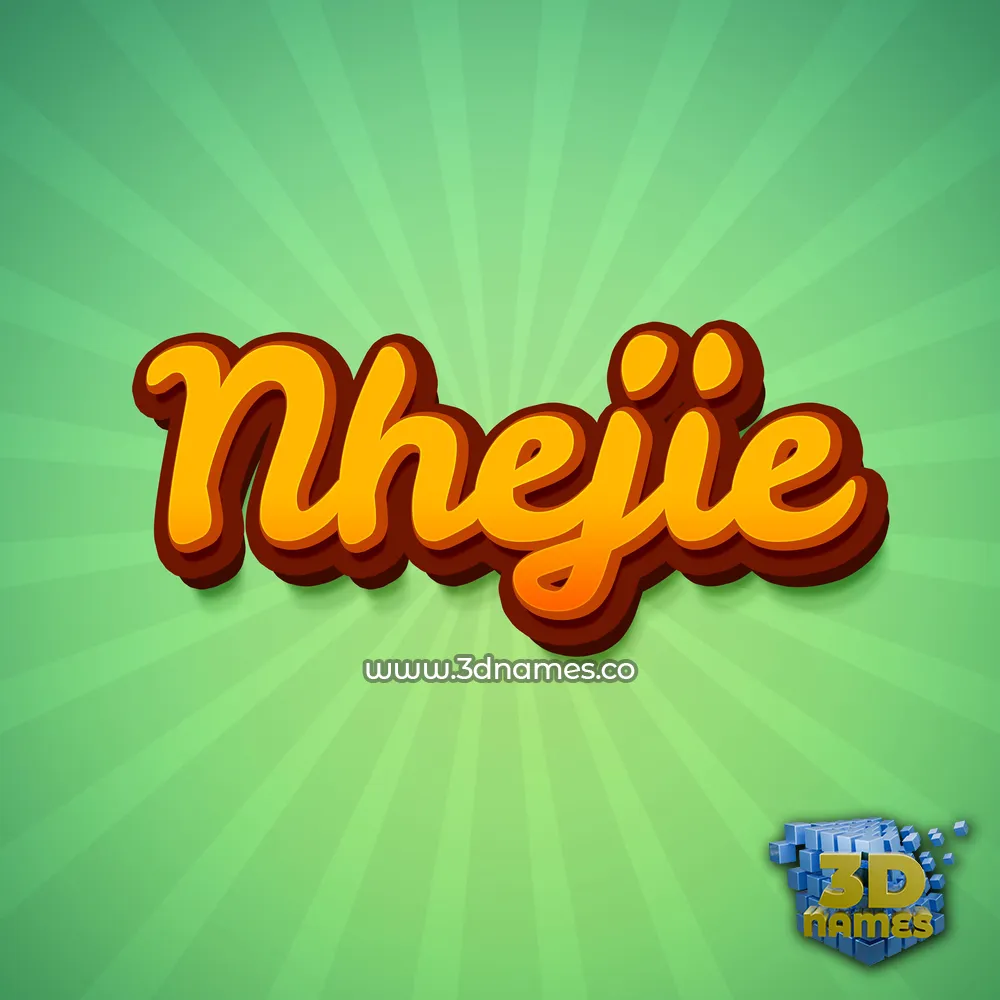 nhejie in Green Rays style - 3D name wallpaper