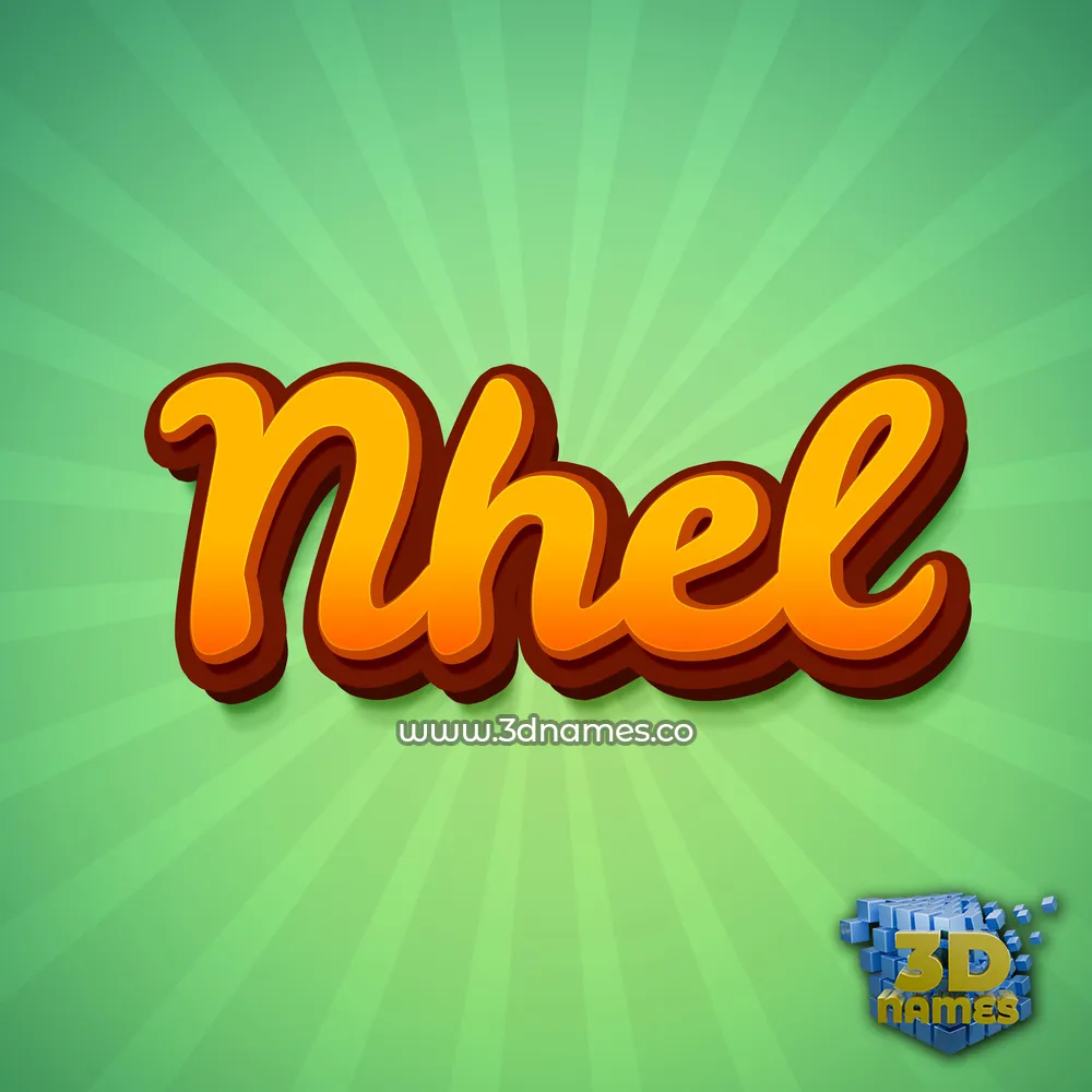 nhel in Green Rays style - 3D name wallpaper