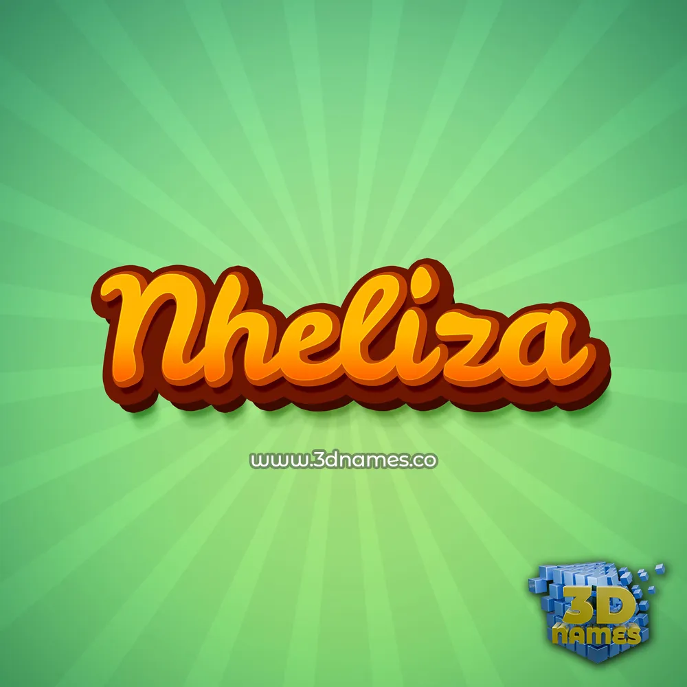 nheliza in Green Rays style - 3D name wallpaper