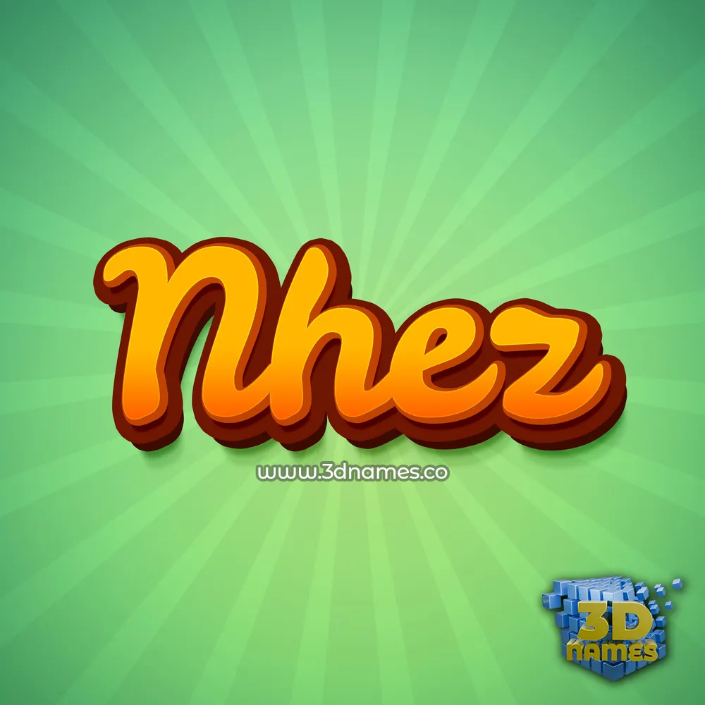 nhez in Green Rays style - 3D name wallpaper