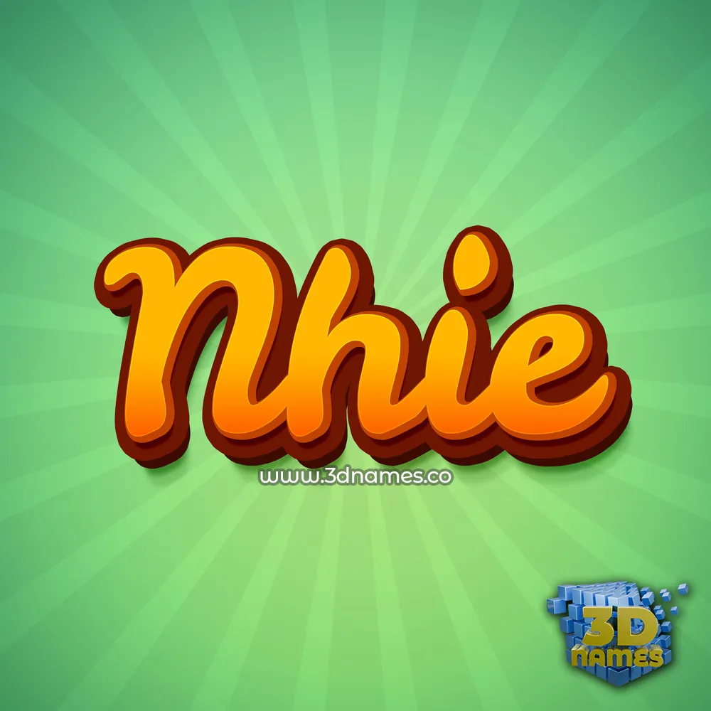 nhie in Green Rays style - 3D name wallpaper