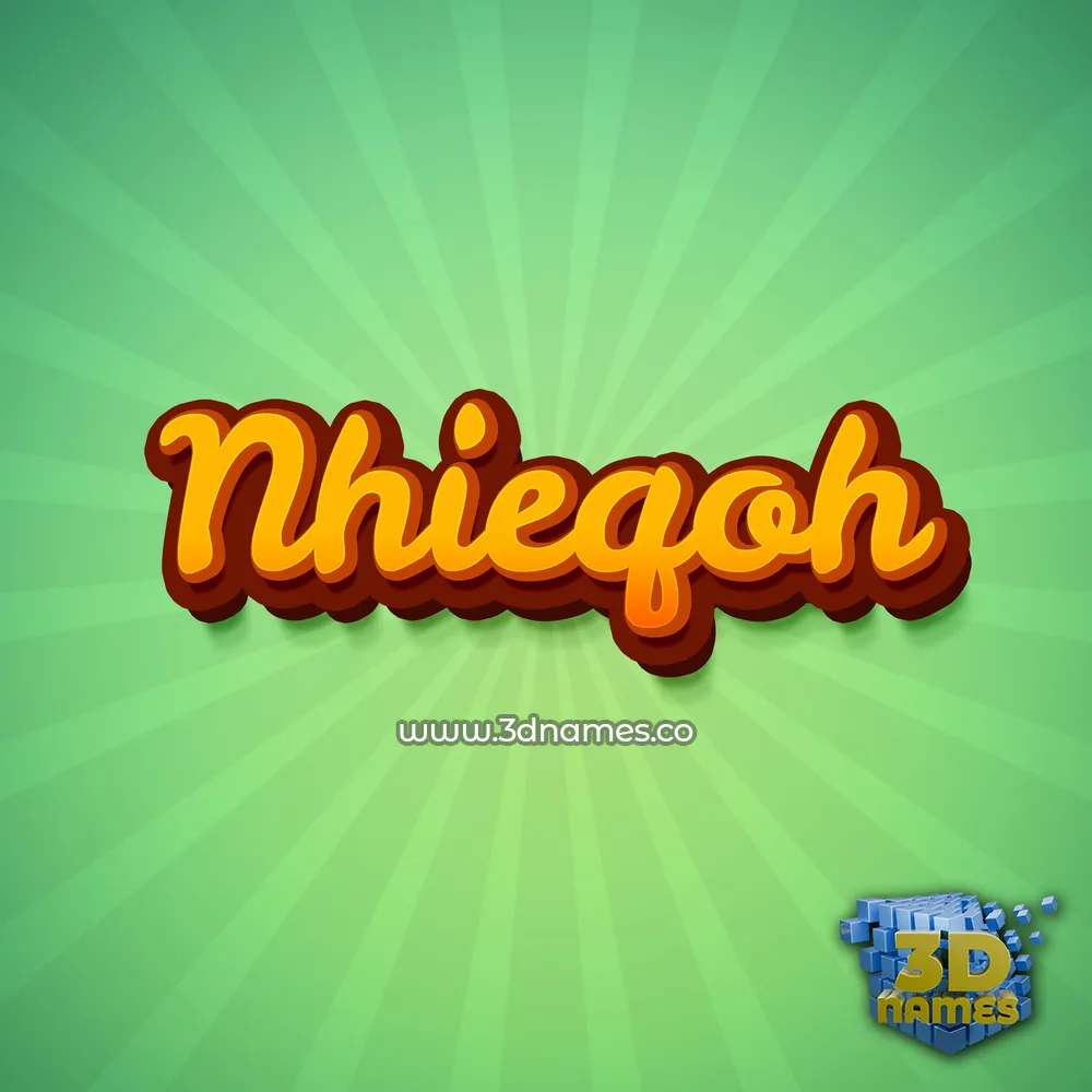 nhieqoh in Green Rays style - 3D name wallpaper