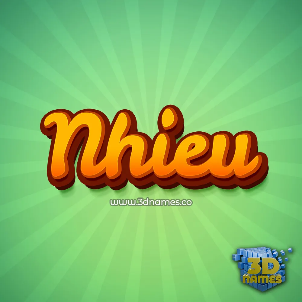 nhieu in Green Rays style - 3D name wallpaper