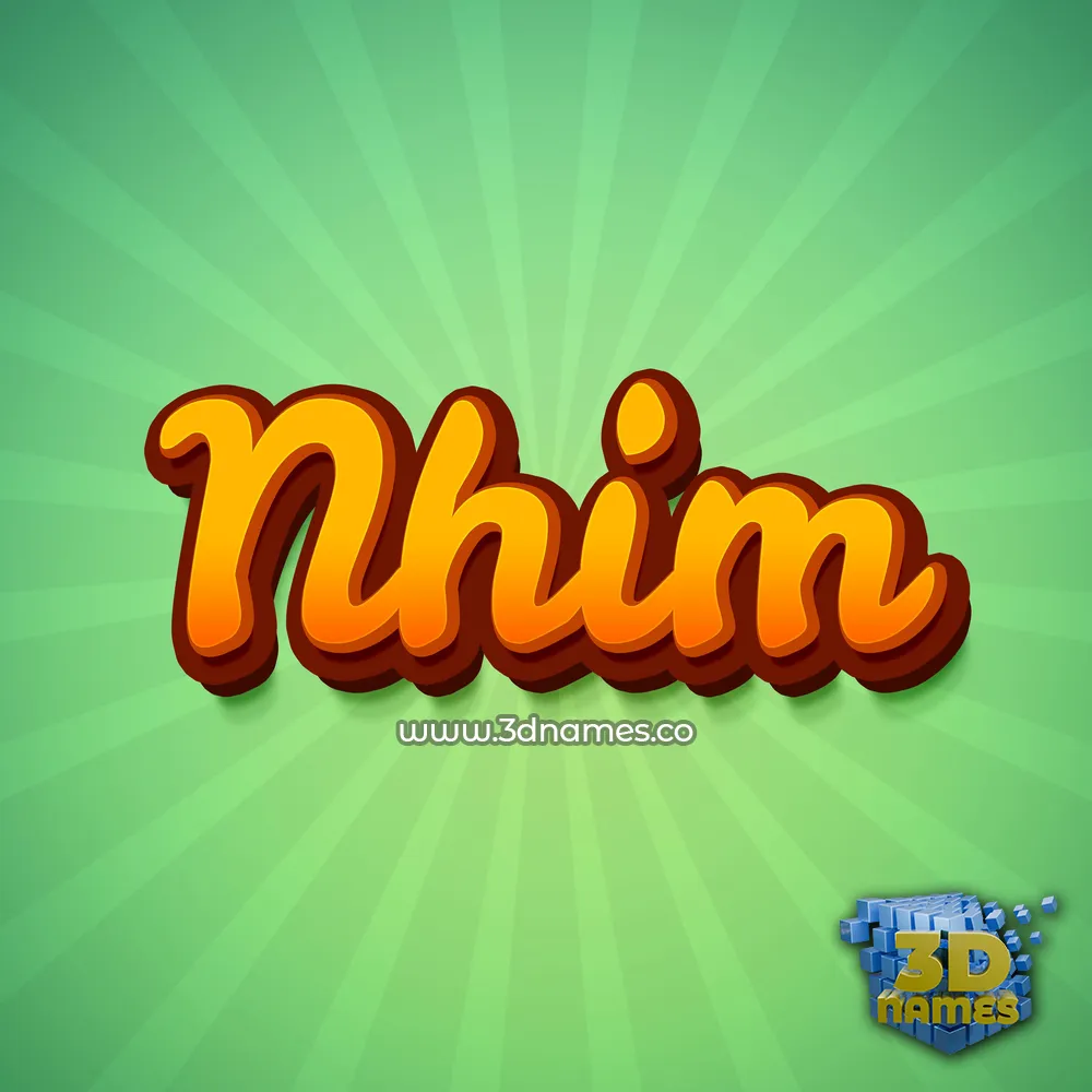 nhim in Green Rays style - 3D name wallpaper